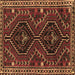 Square Persian Brown Traditional Rug, tr3069brn