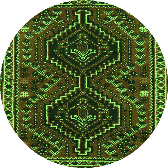 Square Persian Green Traditional Rug, tr3069grn