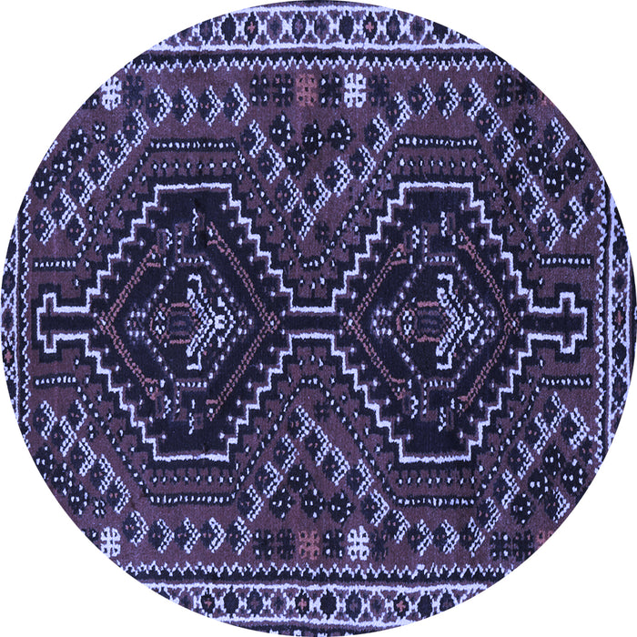Round Persian Blue Traditional Rug, tr3069blu