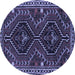 Round Persian Blue Traditional Rug, tr3069blu