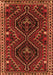 Serging Thickness of Machine Washable Persian Orange Traditional Area Rugs, wshtr3069org