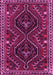 Machine Washable Persian Pink Traditional Rug, wshtr3069pnk