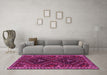 Machine Washable Persian Pink Traditional Rug in a Living Room, wshtr3069pnk