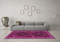 Machine Washable Persian Pink Traditional Rug, wshtr3069pnk