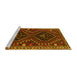 Sideview of Machine Washable Persian Yellow Traditional Rug, wshtr3069yw