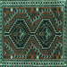 Square Persian Turquoise Traditional Rug, tr3069turq