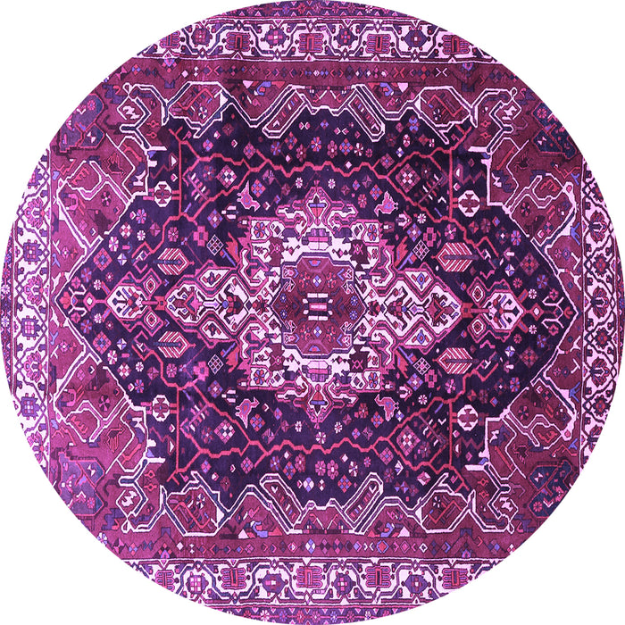 Round Persian Purple Traditional Rug, tr306pur