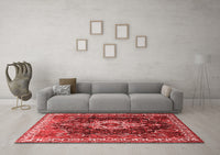 Machine Washable Persian Red Traditional Rug, wshtr306red