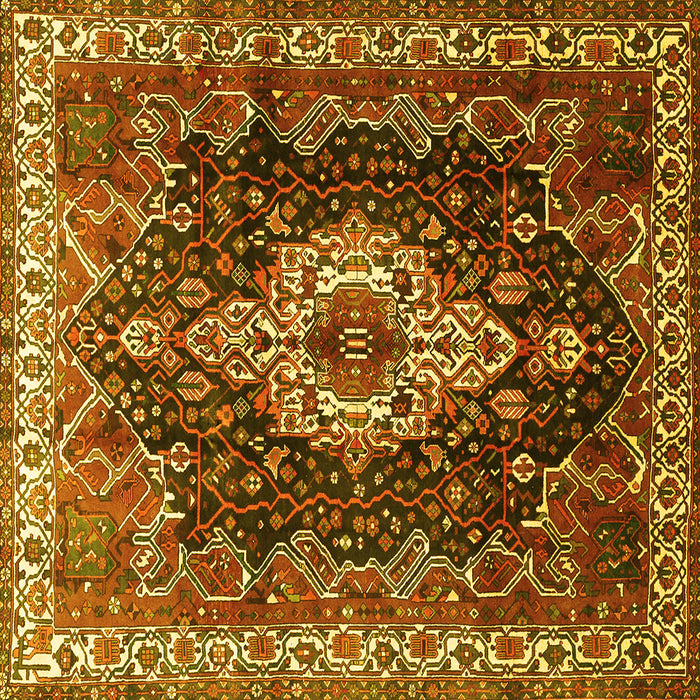 Square Persian Yellow Traditional Rug, tr306yw