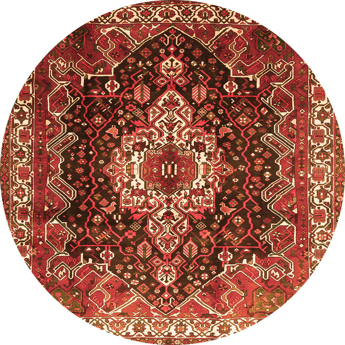 Square Persian Orange Traditional Rug, tr306org