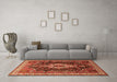 Machine Washable Persian Orange Traditional Area Rugs in a Living Room, wshtr306org