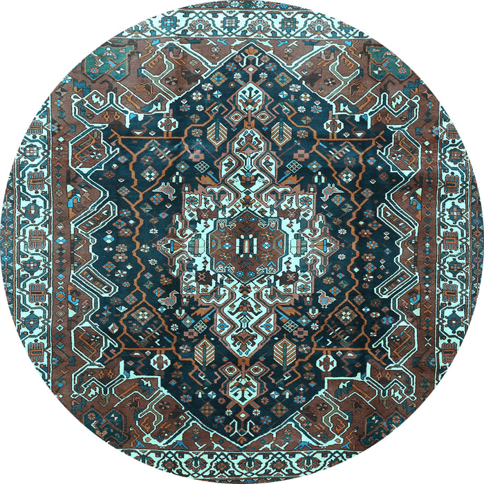 Round Persian Light Blue Traditional Rug, tr306lblu