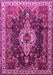 Machine Washable Persian Pink Traditional Rug, wshtr306pnk