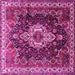 Square Machine Washable Persian Pink Traditional Rug, wshtr306pnk