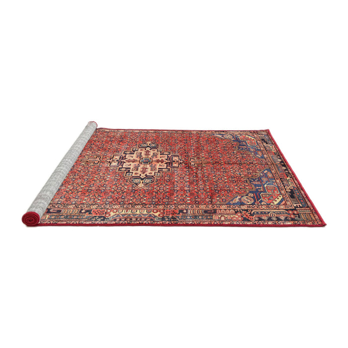 Sideview of Machine Washable Traditional Light Copper Gold Rug, wshtr307