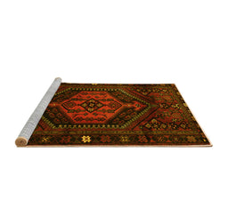 Sideview of Machine Washable Persian Yellow Traditional Rug, wshtr3070yw