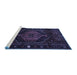 Sideview of Machine Washable Persian Blue Traditional Rug, wshtr3070blu