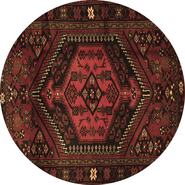 Round Machine Washable Persian Brown Traditional Rug, wshtr3070brn