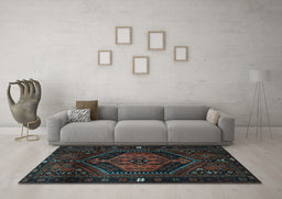 Machine Washable Persian Light Blue Traditional Rug in a Living Room, wshtr3070lblu