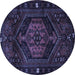 Round Persian Blue Traditional Rug, tr3070blu