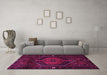 Machine Washable Persian Pink Traditional Rug in a Living Room, wshtr3070pnk