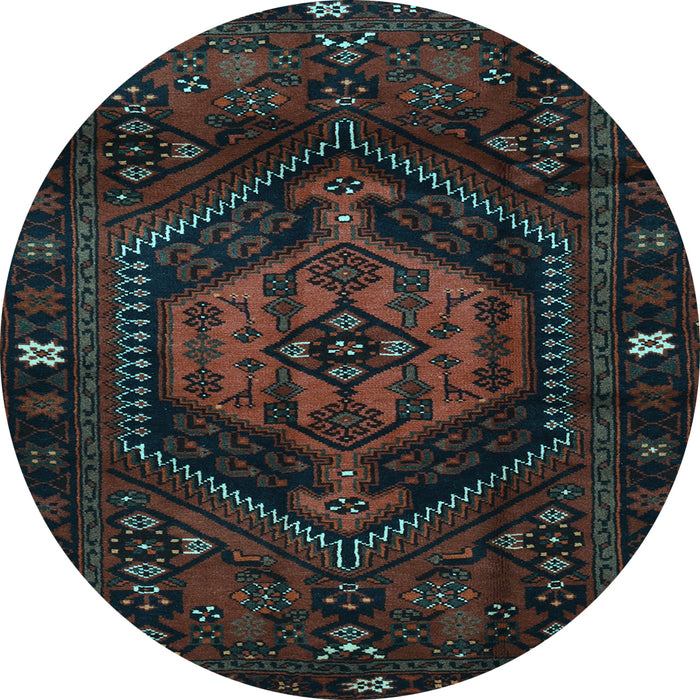 Round Machine Washable Persian Light Blue Traditional Rug, wshtr3070lblu