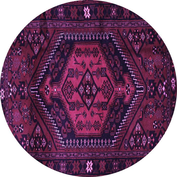 Round Persian Purple Traditional Rug, tr3070pur