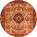 Square Persian Orange Traditional Rug, tr3071org