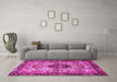 Machine Washable Persian Pink Traditional Rug in a Living Room, wshtr3071pnk