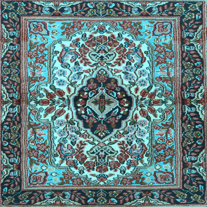 Square Machine Washable Persian Light Blue Traditional Rug, wshtr3071lblu