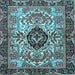 Square Machine Washable Persian Light Blue Traditional Rug, wshtr3071lblu