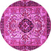 Round Persian Pink Traditional Rug, tr3071pnk