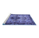 Sideview of Machine Washable Persian Blue Traditional Rug, wshtr3071blu