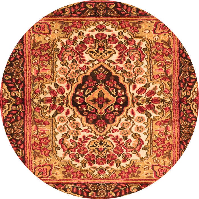 Machine Washable Persian Orange Traditional Area Rugs, wshtr3071org