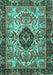 Machine Washable Persian Turquoise Traditional Area Rugs, wshtr3071turq