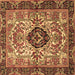 Square Persian Brown Traditional Rug, tr3071brn