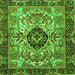 Round Machine Washable Persian Green Traditional Area Rugs, wshtr3071grn