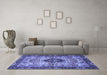 Machine Washable Persian Blue Traditional Rug in a Living Room, wshtr3071blu