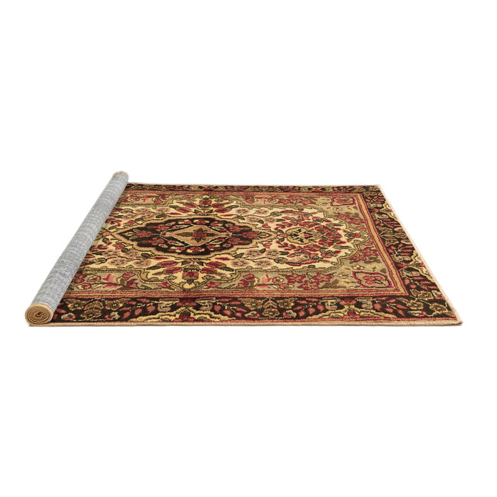 Sideview of Machine Washable Persian Brown Traditional Rug, wshtr3071brn