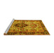 Sideview of Machine Washable Persian Yellow Traditional Rug, wshtr3071yw