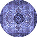 Round Persian Blue Traditional Rug, tr3071blu