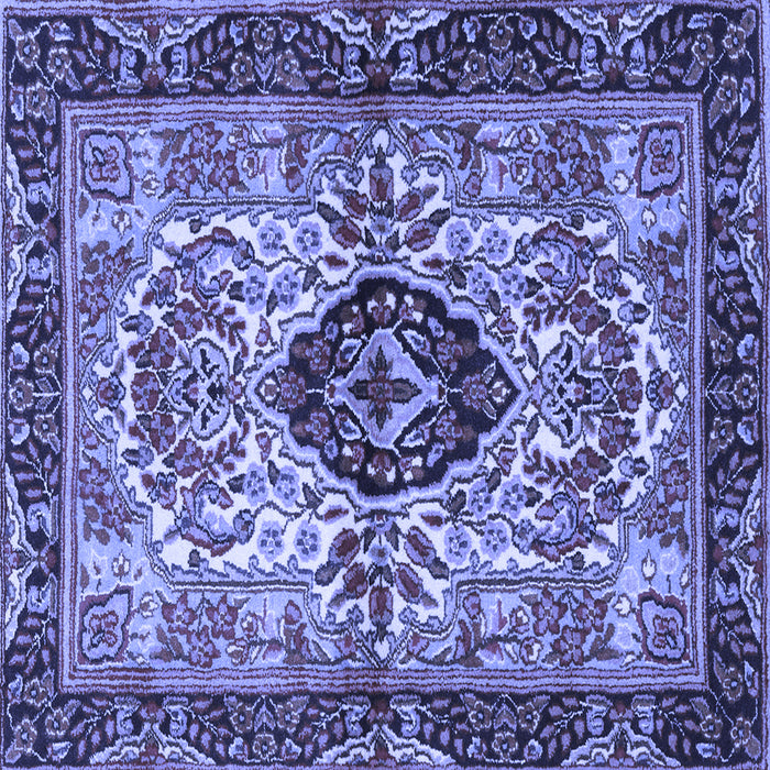 Square Machine Washable Persian Blue Traditional Rug, wshtr3071blu