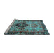 Sideview of Machine Washable Persian Light Blue Traditional Rug, wshtr3071lblu