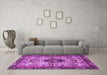 Machine Washable Persian Purple Traditional Area Rugs in a Living Room, wshtr3071pur