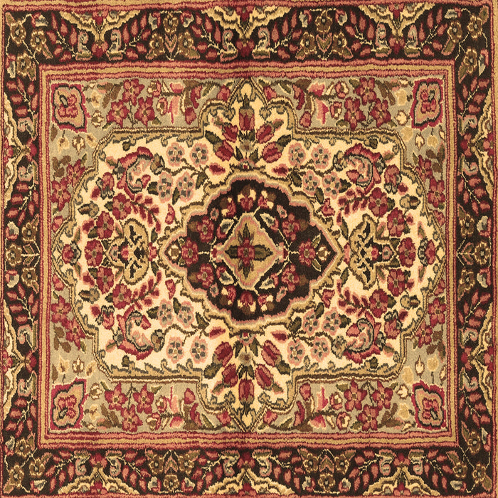 Square Machine Washable Persian Brown Traditional Rug, wshtr3071brn