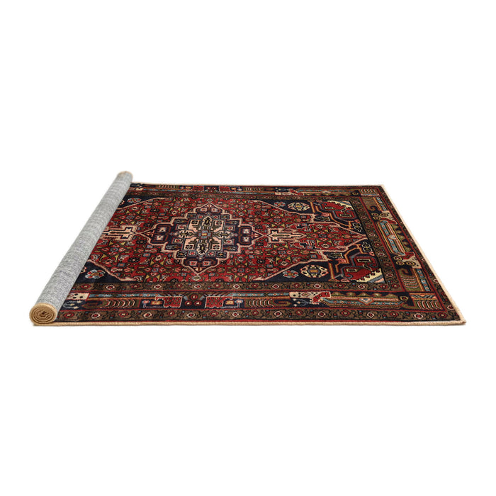 Sideview of Machine Washable Traditional Sienna Brown Rug, wshtr3072