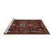 Sideview of Machine Washable Traditional Sienna Brown Rug, wshtr3072