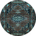 Round Persian Light Blue Traditional Rug, tr3072lblu