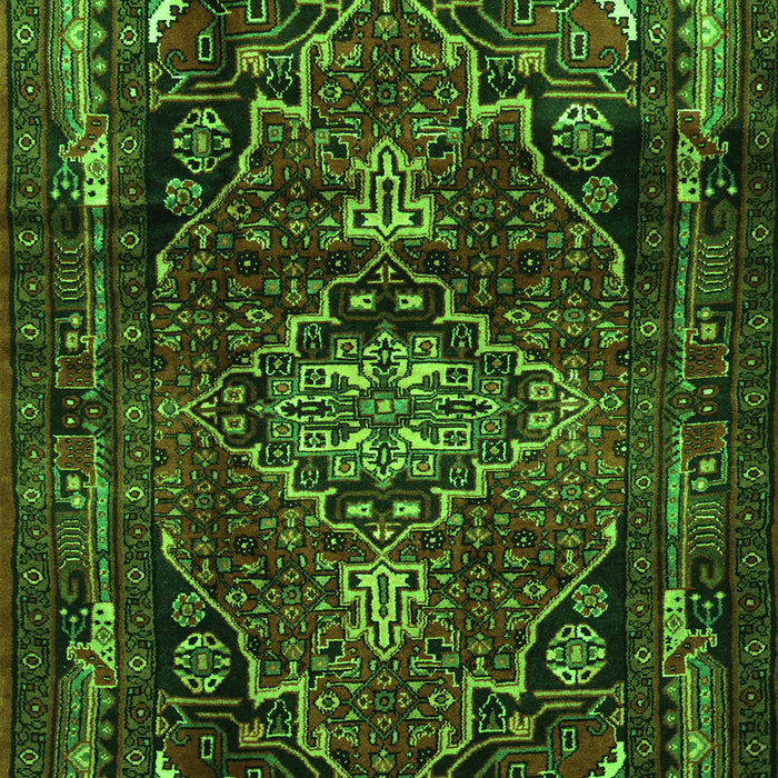 Serging Thickness of Machine Washable Persian Green Traditional Area Rugs, wshtr3072grn