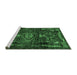 Sideview of Machine Washable Persian Emerald Green Traditional Area Rugs, wshtr3072emgrn